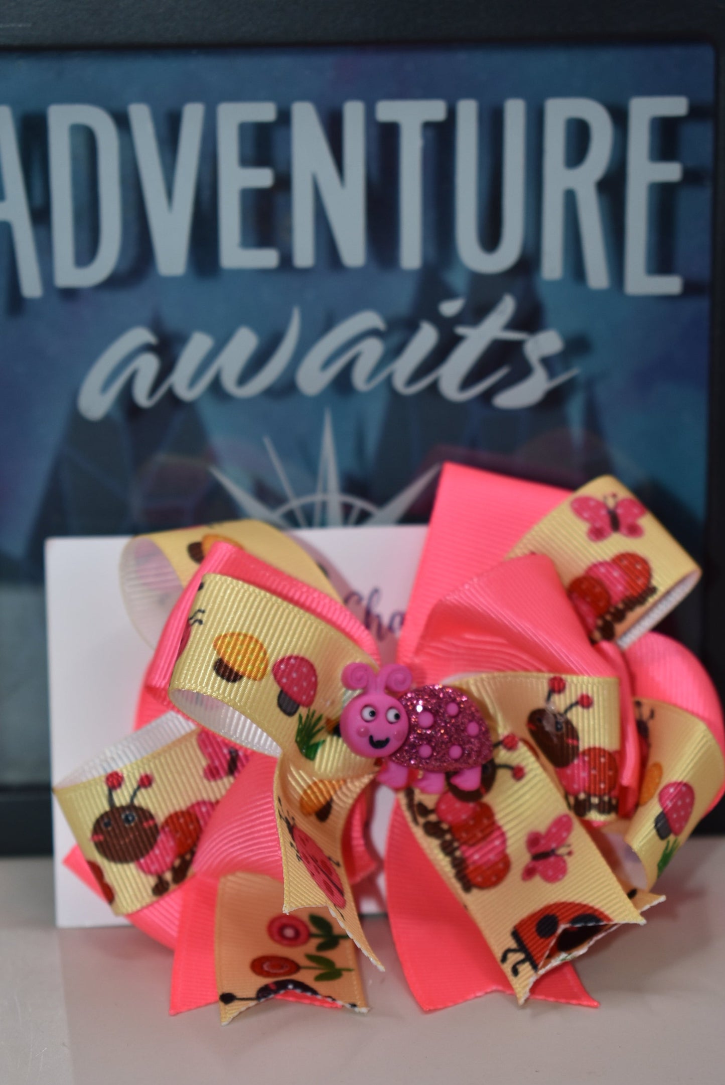 Add a splash of fun with this adorable girly bug-themed ribbon! Featuring a bright pink ribbon accented by the cutest little pink bug perched on top π, this charming clip brings a playful touch to any look. Secured with a wrapped alligator clip on the back, itβs easy to wear for instant cuteness and style π. Perfect for brightening your day or gifting to someone special!