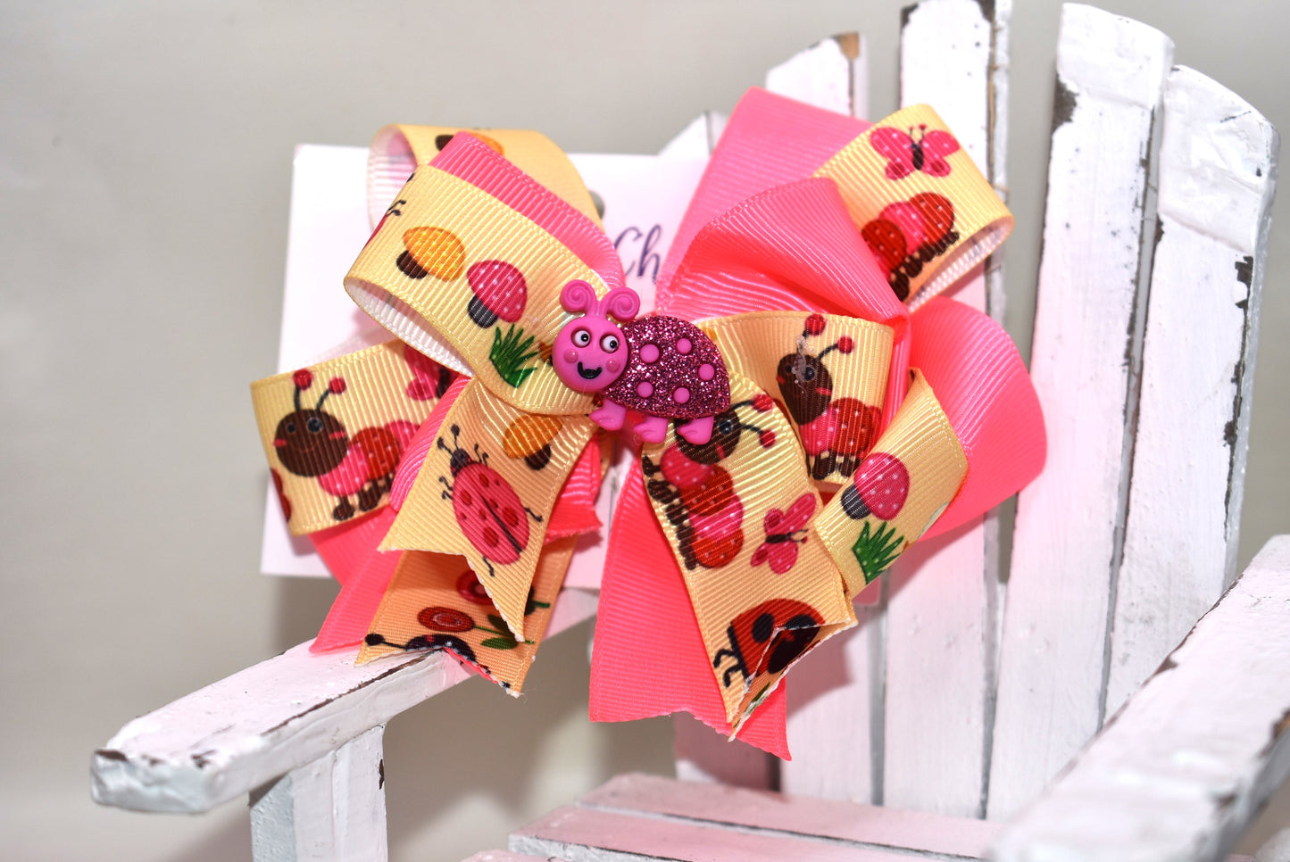 Add a splash of fun with this adorable girly bug-themed ribbon! Featuring a bright pink ribbon accented by the cutest little pink bug perched on top π, this charming clip brings a playful touch to any look. Secured with a wrapped alligator clip on the back, itβs easy to wear for instant cuteness and style π. Perfect for brightening your day or gifting to someone special!