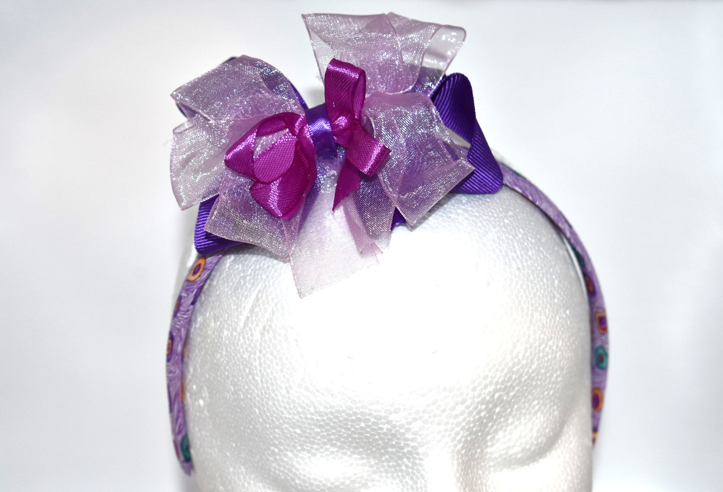 Get ready to turn heads with Nana's Collection Headband 9! 💜 This playful purple headband features layered ribbons that add a fun, stylish pop to any look. Perfect for brightening your day with a splash of color and charm! 🎀✨