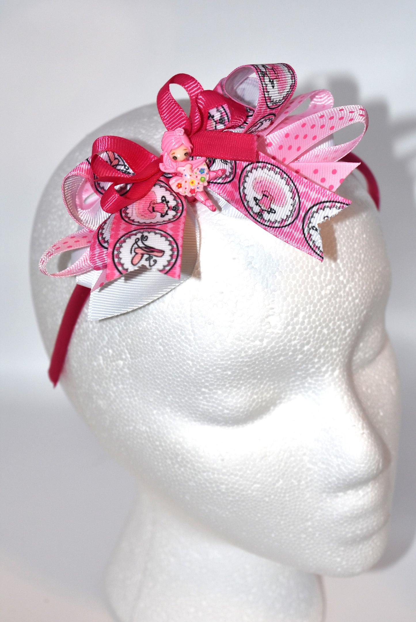 ✨ Twirl into style with this enchanting ballerina-themed headband! Featuring a graceful dancer charm perched on top, this one-of-a-kind accessory combines layers of gorgeous ribbon with a silky satin wrap for all-day comfort. Perfect for little dancers and charm enthusiasts alike, it's the ideal way to make a whimsical statement. 🩰💕