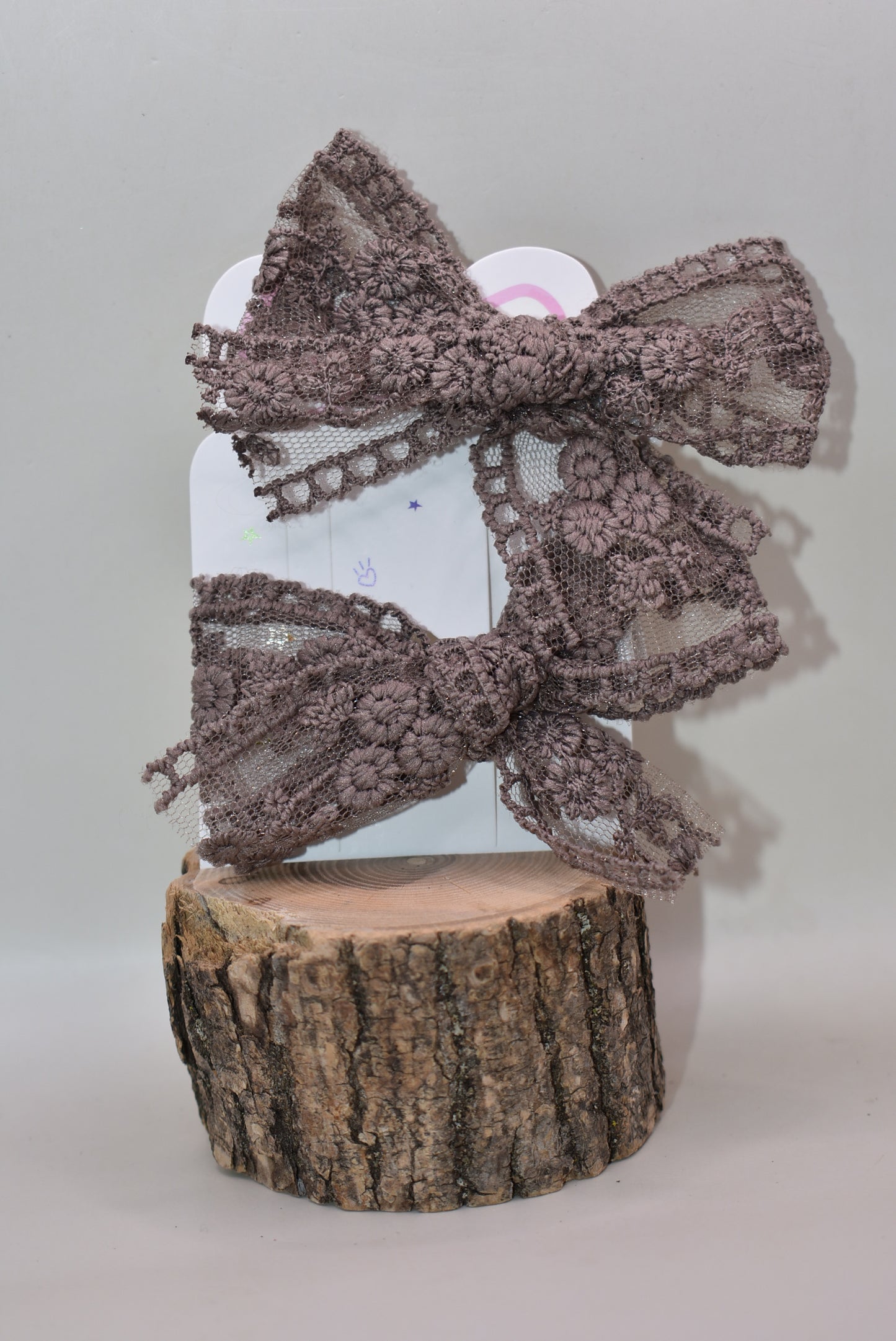 Elevate your accessory game with this charming duo of dark brown lace bows! Perfect for adding a touch of elegance to any hairstyle, outfit, or craft project, these chocolate-toned beauties feature delicate lace detailing that brings sophistication and whimsy. Whether you're dressing up for a special occasion or just want to add a little flair to your everyday look, these versatile bows are your new go-to accessory. Get both and double your style options!