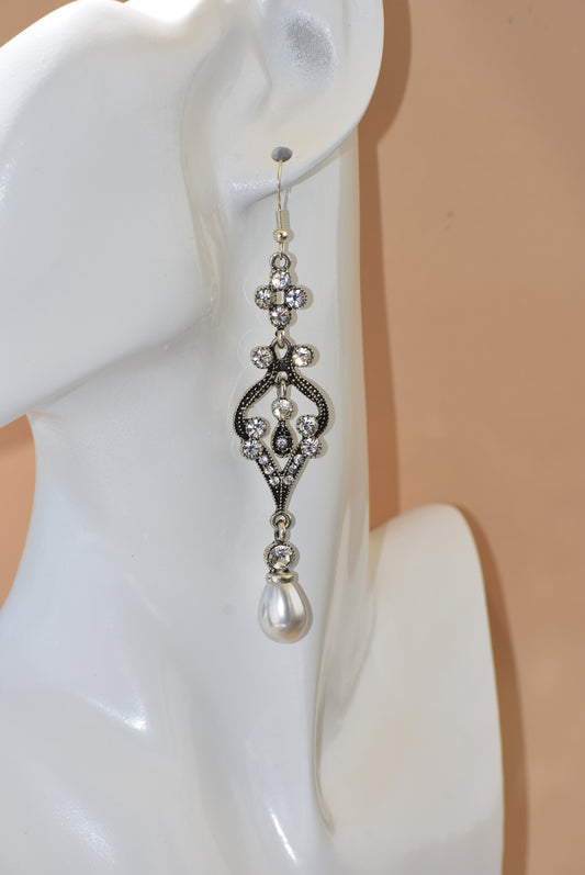 ﻿Stunning is the only way to describe these hanging earrings.  Whether you're a bride or going to prom or anything in between this is the pair for you. You will not be disappointed. 