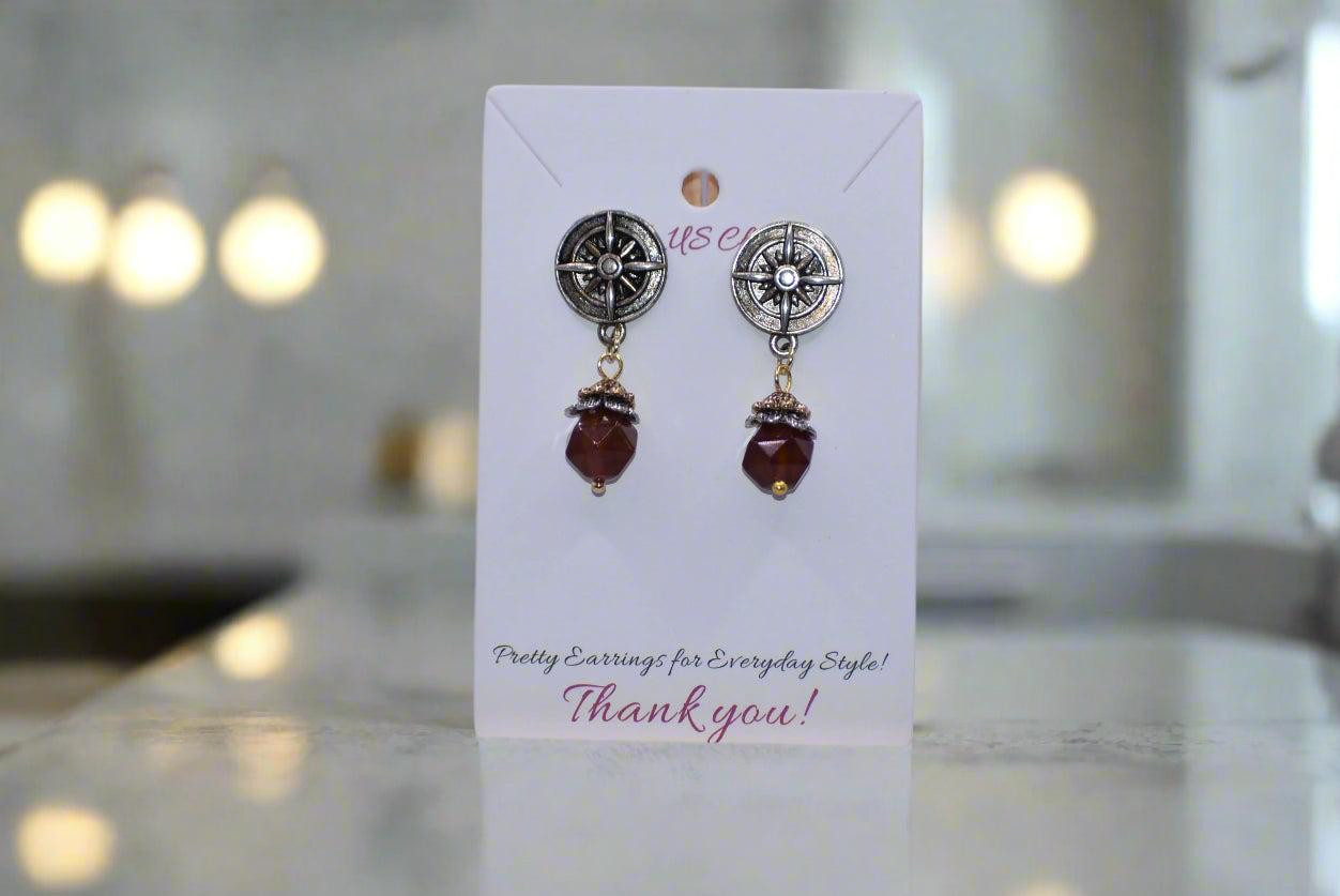 These unique post earrings are one-of-a-kind and are perfect for everyday comfort and go with just about anything.  Get this pair while you can.  